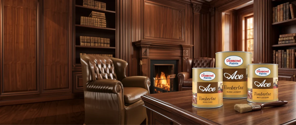 Diamond Paints Ace Timberlac wood finishes for furniture doors and woodwork
