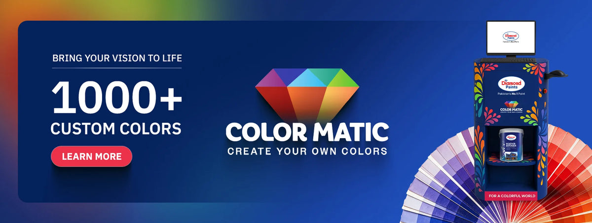 Diamond Paints Color Matic custom color tinting machine banner offering over 1000 custom paint colors